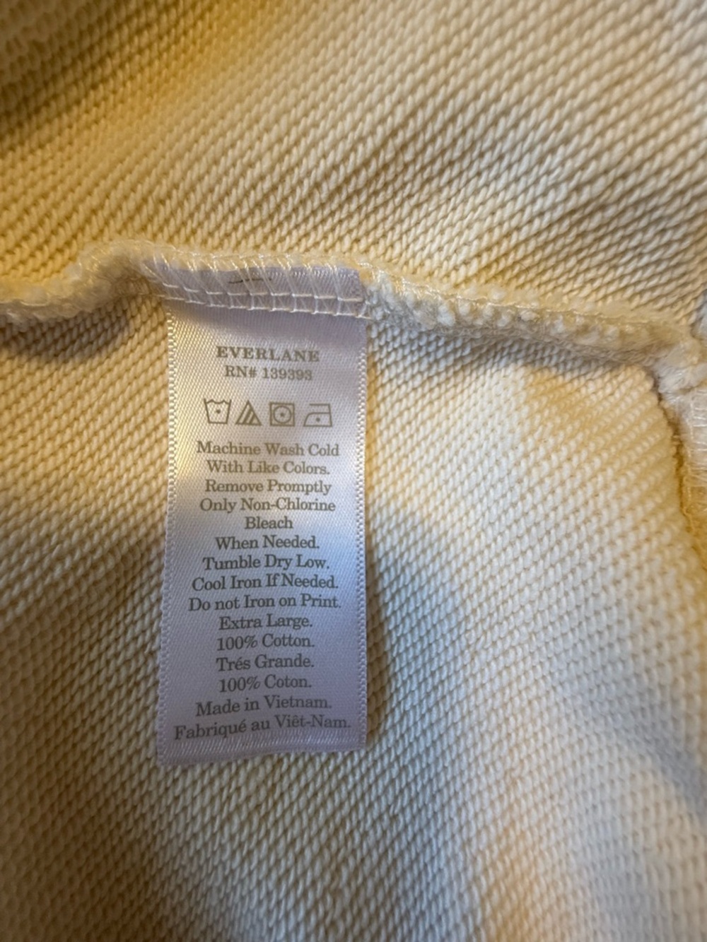 Everlane Cream Hoodie with Pink Lettering - Picture 6 of 6
